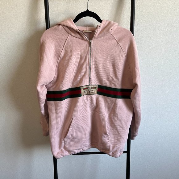 Gucci Kids logo stripe half-zip hoodie